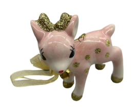 Target Retro Ceramic Pink Reindeer Wondershop Ornament 2022 - £7.24 GBP