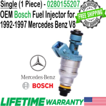 OEM Bosch x1 Fuel Injector for 1992, 1993 Mercedes-Benz 400E 4.2L V8 #0280155207 - £51.93 GBP