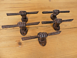 5 Drawer Pulls Cabinet Handles Rustic Hand And Stick Kitchen Bathroom Dr... - £13.36 GBP