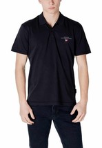 Napapijri Men Polo Black Designer Shirt Logo 2025 Collection - $1,335.62 MXN