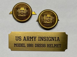 MODEL 1881, ENGINEERS, SHAKO DRESS SIDE BUTTONS, SET, INDIAN WARS, VINTAGE - $279.60 MXN