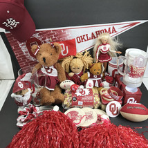 University of Oklahoma Lot of Fan Items Pennant Poms Cups Dolls Plush Toys + - £54.73 GBP