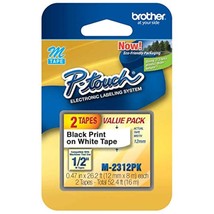 Brother Genuine P-touch M-2312PK Tape, 2 Pack, 1/2&quot; (0.47&quot;) Wide Standar... - $25.99