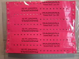 Madonna 2001 Drowned World Tour Sheet Of 10 Unused Pink Bracelet Wristbands Rare - £39.11 GBP