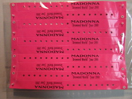 MADONNA 2001 DROWNED WORLD TOUR SHEET OF 10 UNUSED PINK BRACELET WRISTBA... - £38.93 GBP