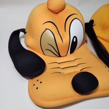 Pluto Disney Parks Hat w/ Ears Lot of 2 Stretch Fit Cap Winking Yellow Goofy Dog - £46.31 GBP