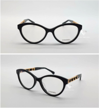 Brand New Chanel 3428 Women&#39;s Transparent Black &amp; Gold Acetate Eyeglasses - $335.30 CAD