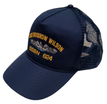 USS Woodrow Wilson SSBN-624 Ship Adjustable Snapback Hat Navy Blue Otto - £7.79 GBP