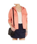 APC Linen Blend Hooded Jacket Size M Papaya Coral Drawstring Outdoor Spring - $28.71