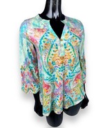 Soft Surroundings Zafraya Tunic Top Shirt Blouse Springtime Paisley Prin... - £26.87 GBP