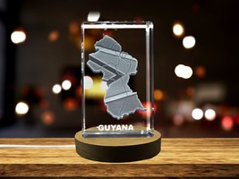 LED Base included | Guyana 3D Engraved Crystal 3D Engraved Crystal Keepsake - $484.45 MXN+