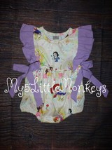 NEW Boutique Baby Girls Princess Ariel Belle Rapunzel Snow White Romper Jumpsuit - £8.77 GBP