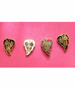 Vintage 1980&#39;s Cloisonne Enamel Floral Butterfly Goldtone POST Earrings ... - $3.96