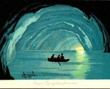 Vtg Postcard Artist Signed Antonio Coppola - Capri Italy Cave Grottos UNP - $14.22