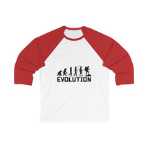 Unisex 3/4Sleeve Baseball Tee Hikers Evolution Printed Youth and Men&#39;s - $33.99+