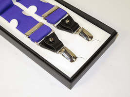 ELEGANT Suspenders Clip on and Button Option for Slacks or Suit Pants Purple image 4