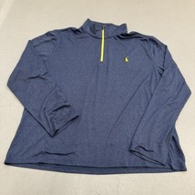 Polo Ralph Lauren Sweater Adult 2XL Blue 1/4 Zip Pullover Jacket Perform... - $29.69