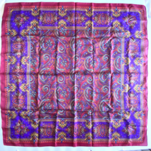 Square Scarf Purple Maroon Turquoise Red Mustard Yellow Polyester 30x30i... - £15.65 GBP