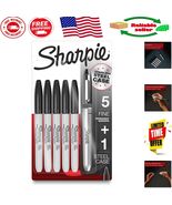 Fine Point Permanent Markers &amp; Sleek Steel Holder - 6 Count for Artists - $403.20 MXN