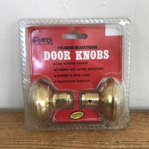Vintage Style Set Pair 2 Guard Security Polished Brass Finish Door Knobs - £20.09 GBP