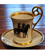 Limoges Cup and Saucer Gold Trim Horses with Ornate Handle - €34,39 EUR