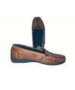 Sz 9M Loafer DREXLITE Shoes Womens Essence Brown Leather Comfort Weave GUC - £22.47 GBP