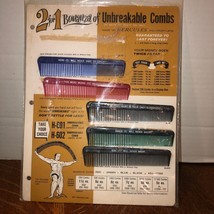 Vintage Ad-Combs Salesman&#39;s Sample Card With 5 Combs - £16.47 GBP