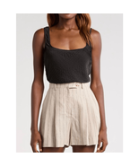 ASTR the Label Women&#39;s Janesa Textured Satin Top, Black, Size Medium, NWT - €33,71 EUR