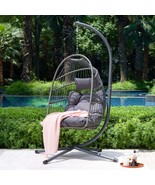 Wicker Egg Chair: Outdoor Hanging Swing Chair with Stand - $299.51 CAD