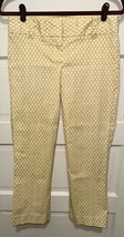 J Crew Womens Cropped Pants Size 2 (28x25) Yellow and White City Fit Stretch - £15.50 GBP