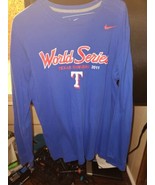 Texas Rangers Shirt 2011 World Series nike long sleeve large mlb basebal... - £10.08 GBP