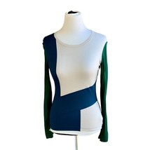St. John Ladies Multi Color Color Block Long Sleeve Tee Tshirt Top Tunic P Xs - £38.56 GBP