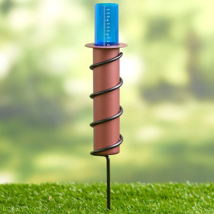 Floating Rain Gauge Stake Copper Look Blue Measure Rainfall Water Precip... - $18.34