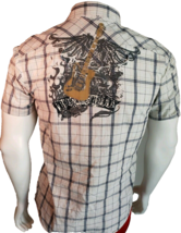 Franky Max Pearl Snap Shirt Mens Small Cotton Plaid Blues Rock Festival ... - $23.03