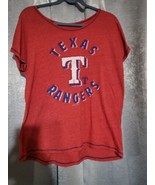 Texas Rangers Distressed T-Shirt Graphic Logo MLB Tee Womens Size Large  - $146.96 MXN