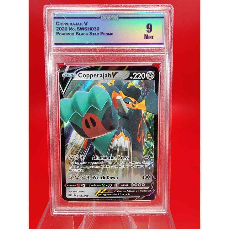 Pokémon Sword and Shield Black Star Promo Copperajah V SWSH030 CCG 9 Mint - $24.57
