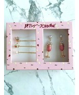 Betsey Johnson Set of 3 Bobby Pins &amp; Champagne Pearl Earrings - £70.37 GBP