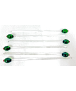 Amazing Handmade Glass Green Olive w Red Pimento Center Bar Swizzle Stic... - $22.28