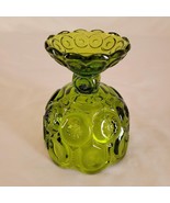 Vintage LE Smith Green Glass Moon &amp; Stars Footed Candy Compote/Dish 5 1/... - $27.15 CAD