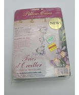 Vtg  Dimensions Ribbon &amp; Daisies Stamped Embroidery Cross Stitch Pillowc... - $21.78 CAD