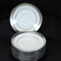 Noritake Crestwood Platinum Saucers 5 7/8&quot; Lot of 8  NEW! - £43.75 GBP