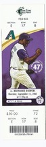 2005 Milwaukee Brewers @ Arizona Diamondbacks Full Unused ticket Septemb... - $181.73 MXN