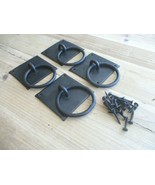 4 Hand Forged Chest Handles Pulls Grasp Ring Handle Iron 3 1/8&quot; Primitiv... - $29.99