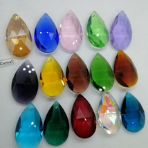 12PCS 38MM Mixcolor Teardrop Glass Chandelier Crystal Prisms Wedding Decoration - £8.18 GBP+