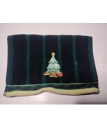 Vtg Linens N Things Christmas Hand Towel Velour Terrycloth USA Embroidered  - £6.73 GBP