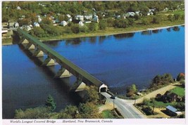 New Brunswick Postcard Hartland Covered Bridge Saint John River - £1.70 GBP