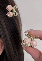 Pink tulip small hair claws - $9.50
