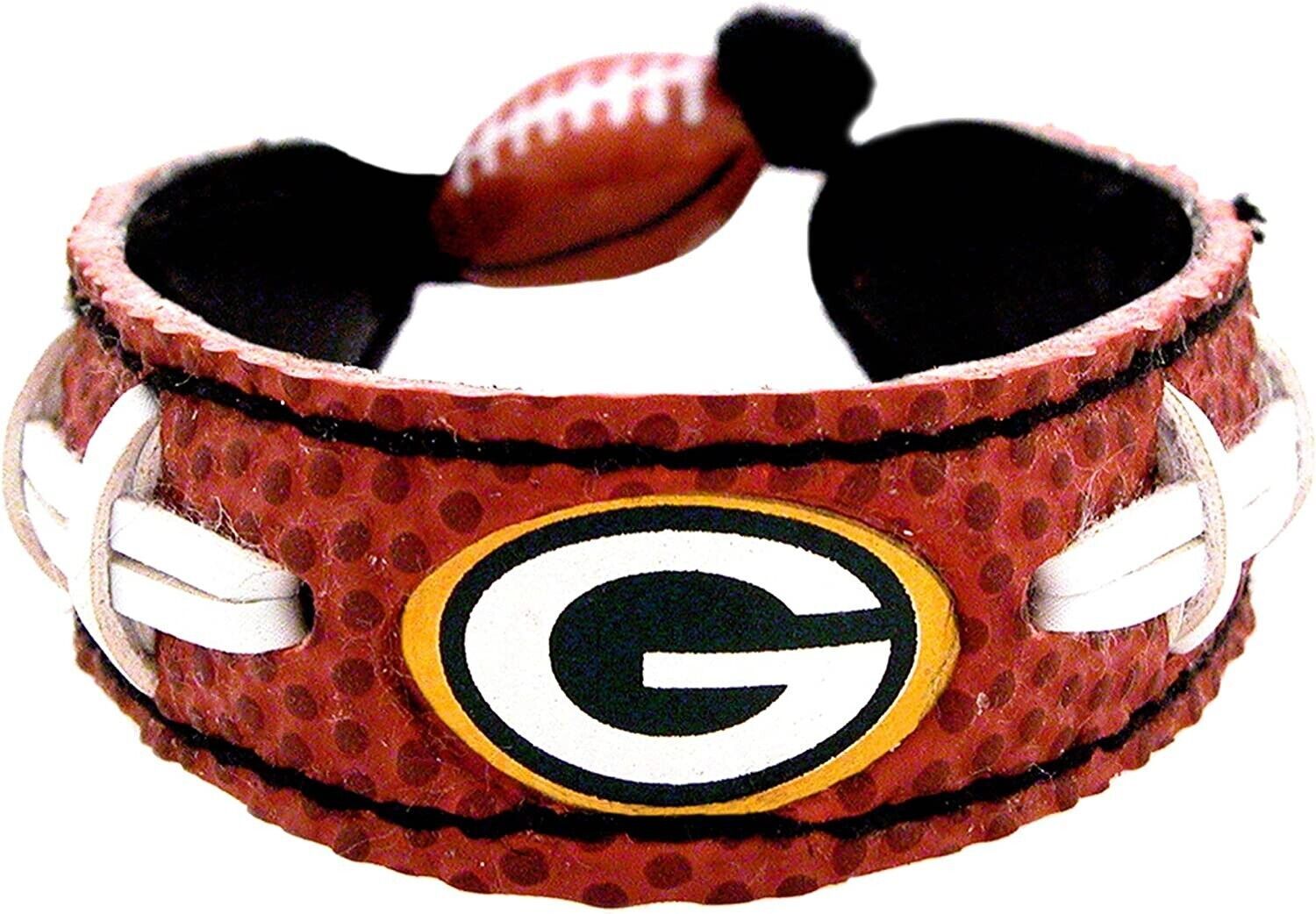 Primary image for Green Bay Packers Brown w/White Laces NFL  Football Bracelet by GameWear