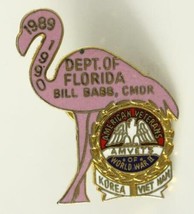 US Military 1989-90 WWII Korea Vietnam Vet Group Florida Bill Babb Flamingo Pin - £11.66 GBP
