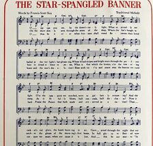 Star Spangled Banner Esso Gas And Oil Sheet Music Promo 1960s Lithograph... - $24.99